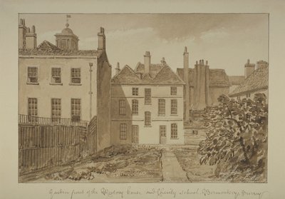 Veduta del rettorato e della scuola di carità di Santa Maria Maddalena, Bermondsey, 1828 da John Chessell Buckler